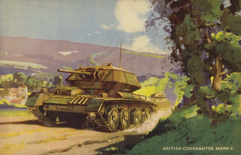 British Covenanter Mark V tank, andre verdenskrig (farge litho) av English School