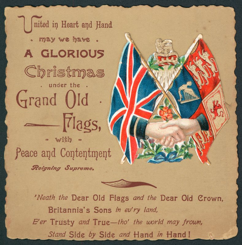 Britiske flagg, julekort av English School