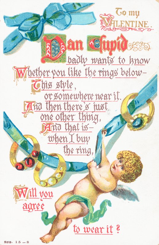 Britisk Valentine-kort av English School