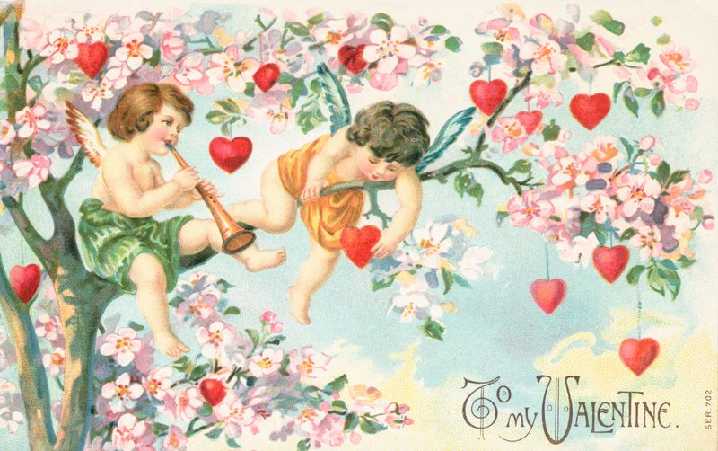 Britisk Valentine-kort av English School
