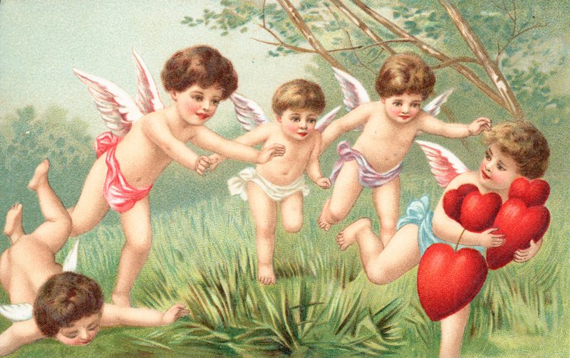 Britisk Valentine-kort av English School