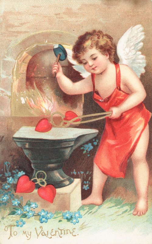 Britisk Valentine-kort av English School