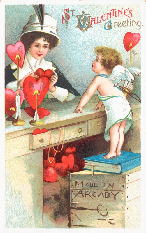 Britisk Valentine-kort av English School