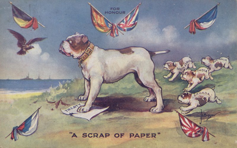 Britisk bulldog står på Storbritannias traktat med Belgia av English School