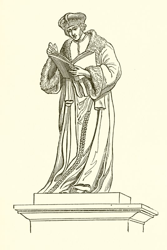 Bronsestatue av Erasmus i Rotterdam (gravering) av English School