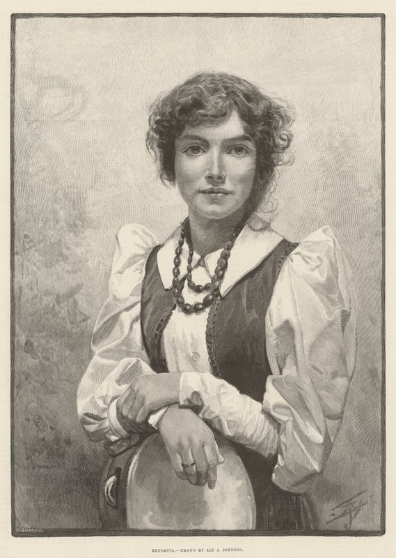 Brunetta (gravering) av English School