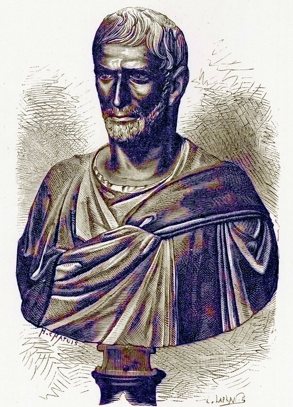 Brutus, byste i Capitol, illustrasjon fra History of Rome av Victor Duruy, utgitt 1884 (digitalt forbedret bilde) av English School