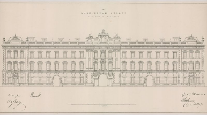 Buckingham Palace, høyde av østfronten av English School