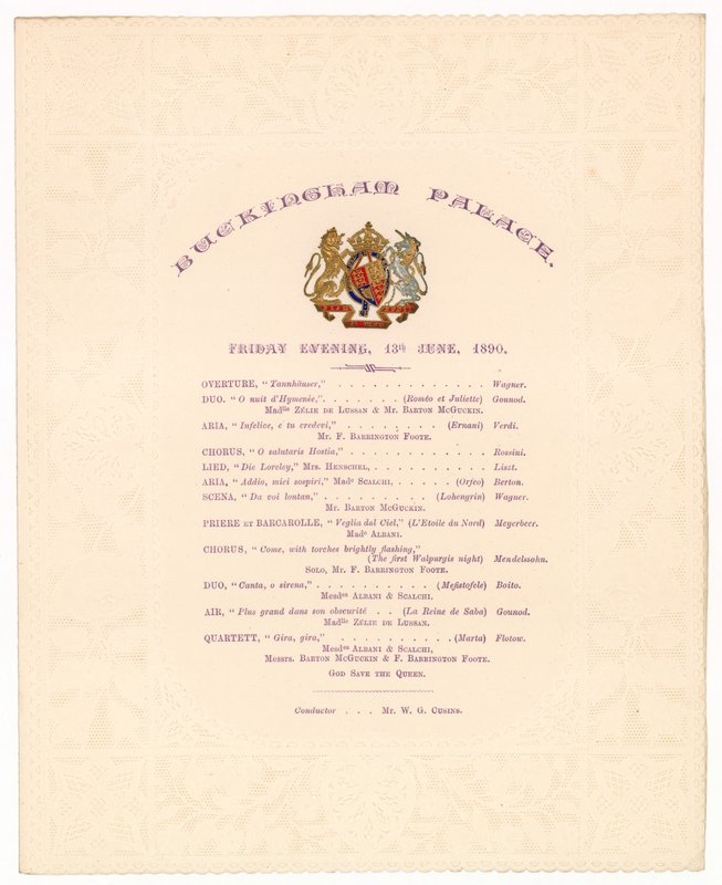 Buckingham Palace-konsert, 13. juni 1890 av English School