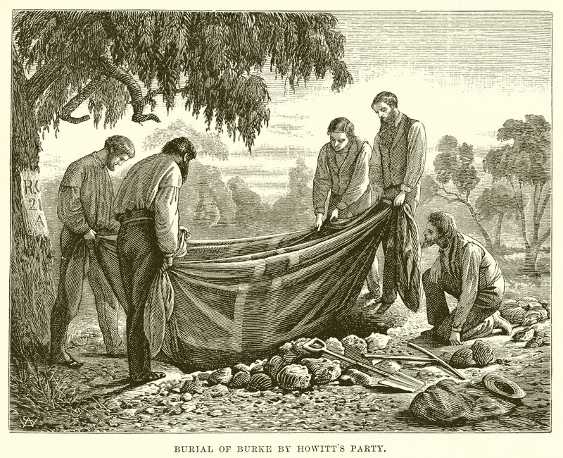 Burial of Burke av Howitts Party av English School