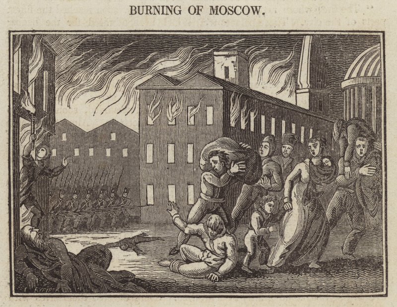 Brenning av Moskva (gravering) av English School