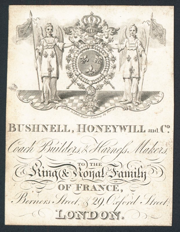 Bushnell, Honeywell og Co, bussbyggere og seleprodusenter, handelskort av English School