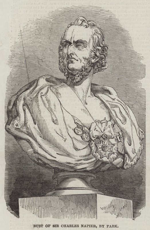 Byste av Sir Charles Napier, av Park (gravering) av English School