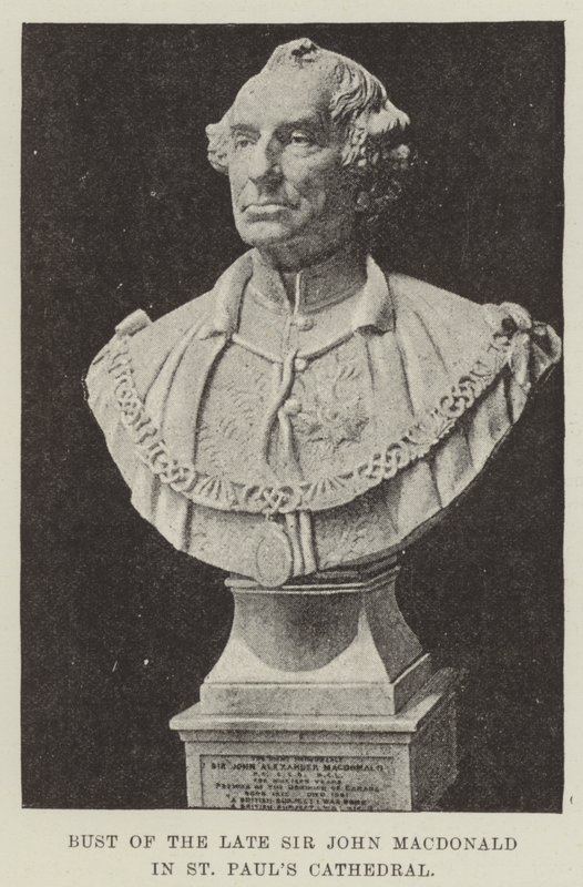 Byste av avdøde Sir John Macdonald i St Paul