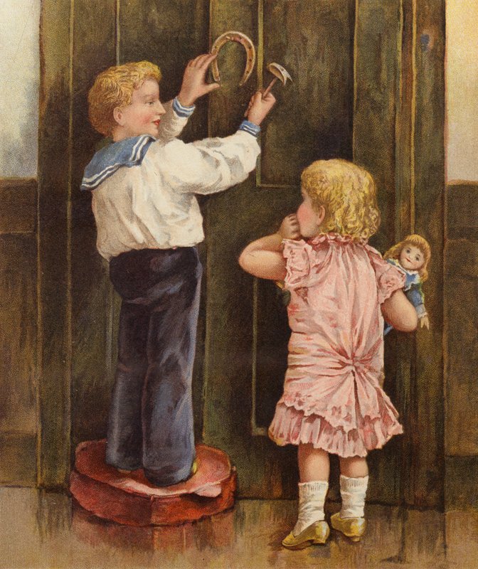 "Men Percy, hva er flaks?" (farge litho) av English School
