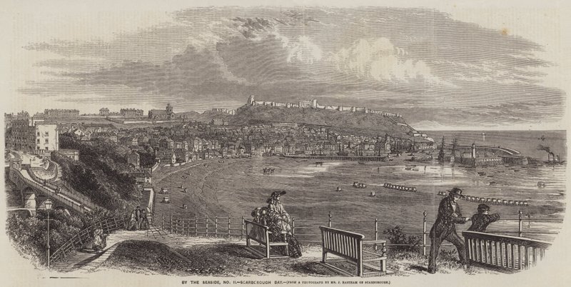 Ved sjøen, Scarborough Bay (gravering) av English School