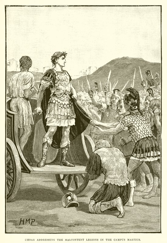 Caesar henvender seg til Malcontent-legionene på Campus Martius av English School