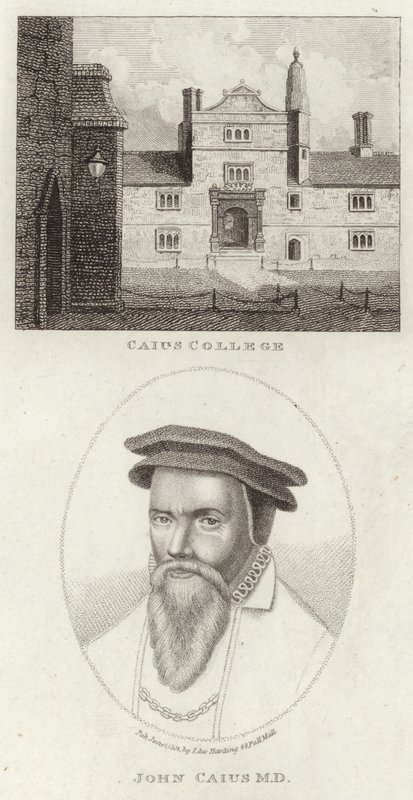 Caius College og et portrett av John Caius av English School