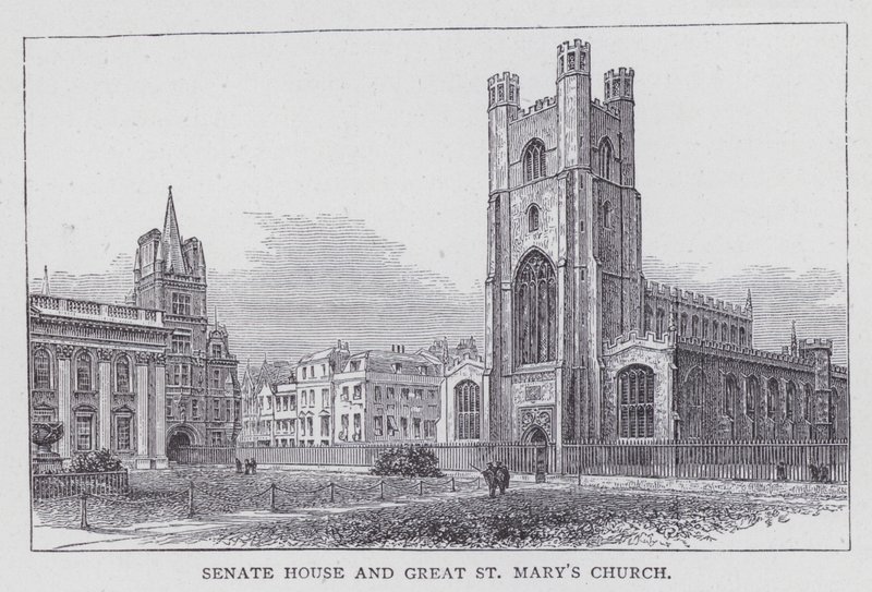 Cambridge, Senatets hus og Great St Mary's Church (gravering) av English School