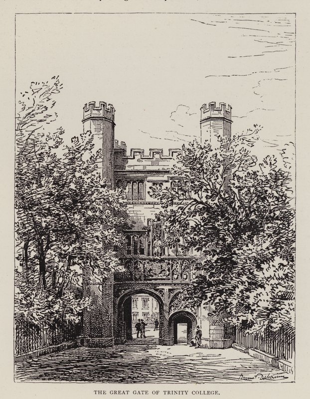 Cambridge: The Great Gate of Trinity College (etsing) av English School
