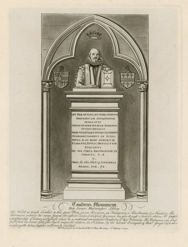 Camdens-monumentet i Poets Corner av English School