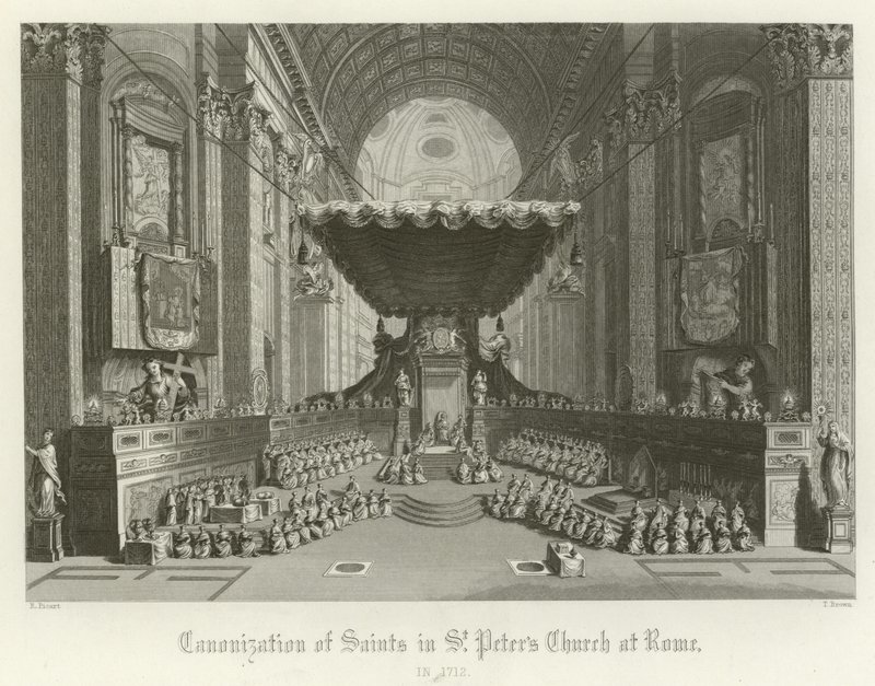Kanonisering av helgener i Peterskirken, Roma, 1712 av English School
