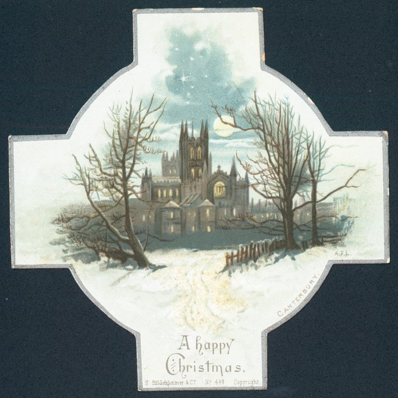 Canterbury katedral, julekort av English School
