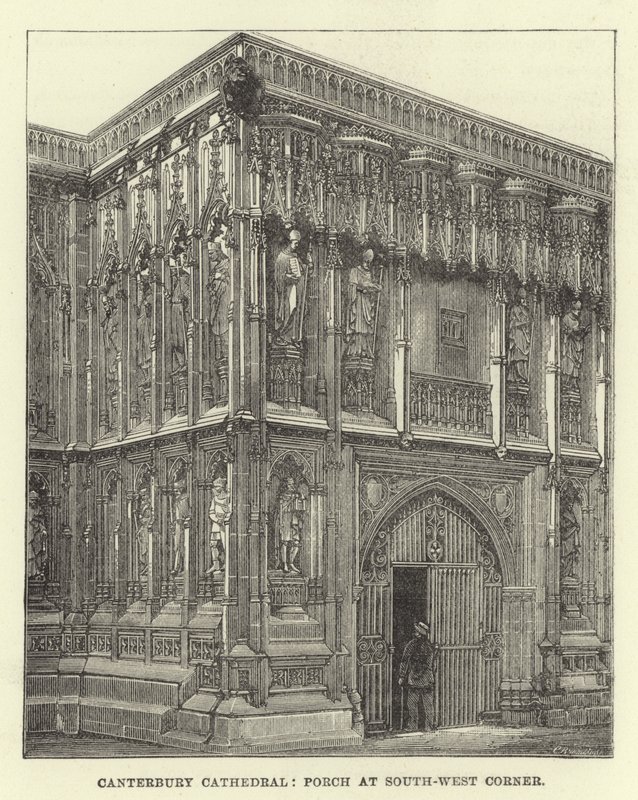 Canterbury Cathedral, veranda i det sørvestlige hjørnet av English School