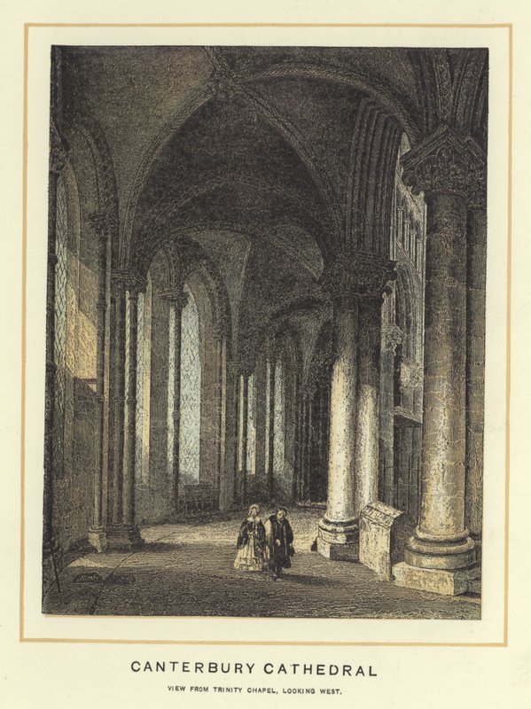 Canterbury Cathedral, utsikt fra Trinity Chapel, vestover av English School