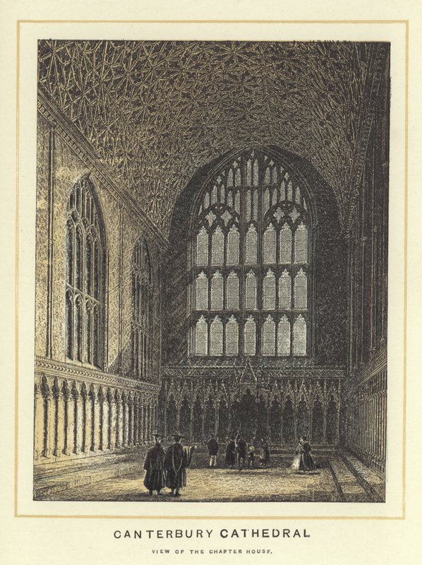 Canterbury Cathedral, utsikt over kapittelhuset av English School