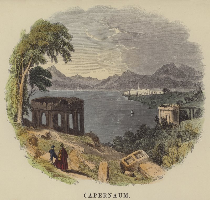 Kapernaum (farget gravering) av English School