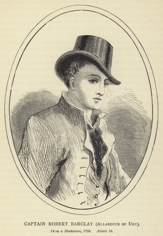Kaptein Robert Barclay, Allardyce of Ury, From a Miniature, 1798, Aetatis 19 av English School