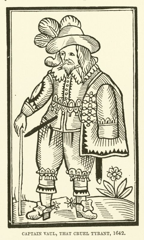 Kaptein Vaul, den grusomme tyrannen, 1642 av English School