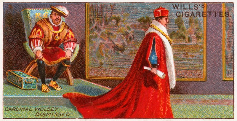 Kardinal Wolsey ble avskjediget av kong Henry VIII av English School