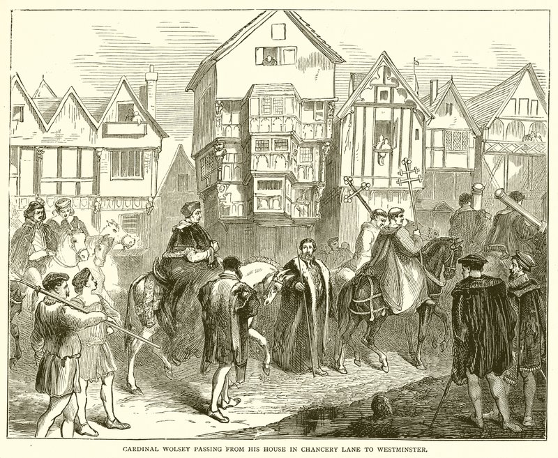 Kardinal Wolsey går fra huset sitt i Chancery Lane til Westminster av English School