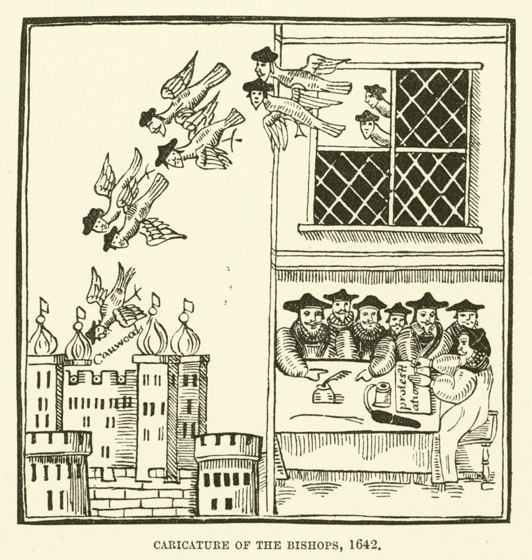 Karikatur av biskopene, 1642 av English School