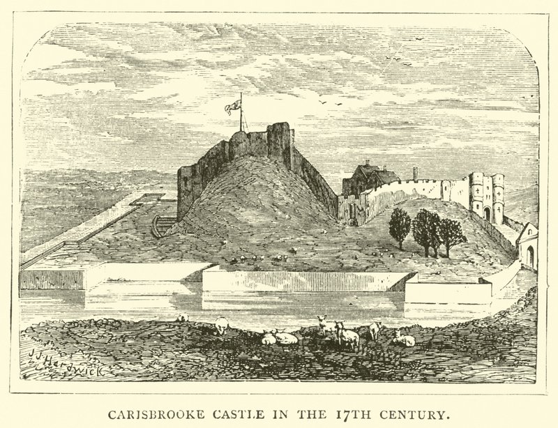Carisbrooke Castle på 1600-tallet av English School