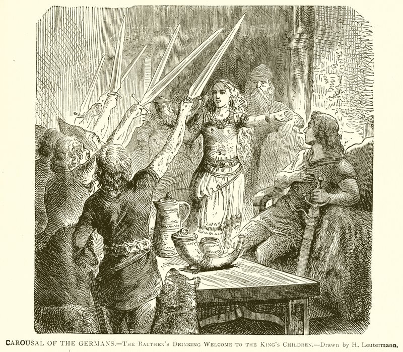 Carousal of the Germans.--The Balthens Drinking Welcome to the Kings Children av English School