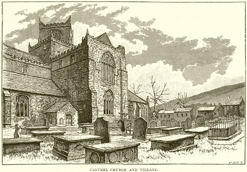 Cartmel kirke og landsby av English School