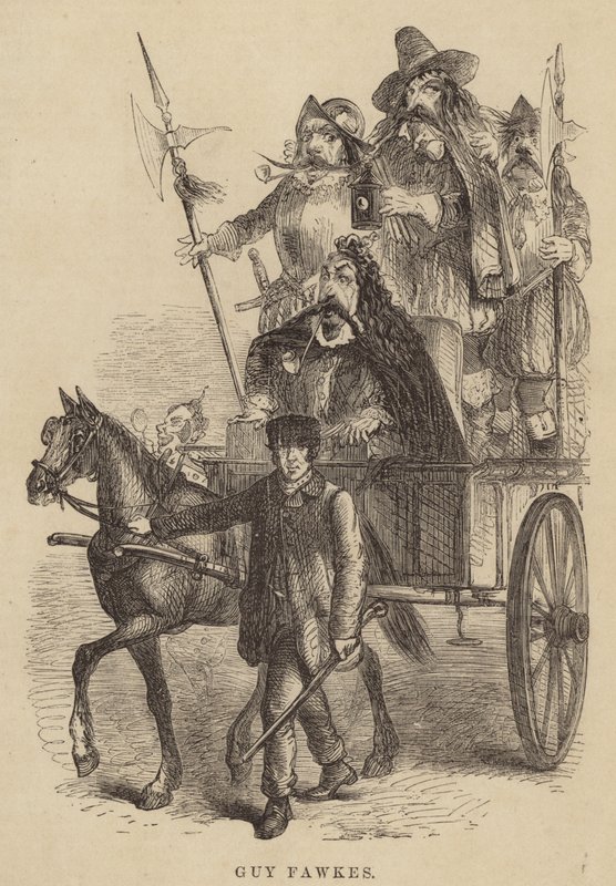Tegneserie av Guy Fawkes i London Labour and the London Poor av English School
