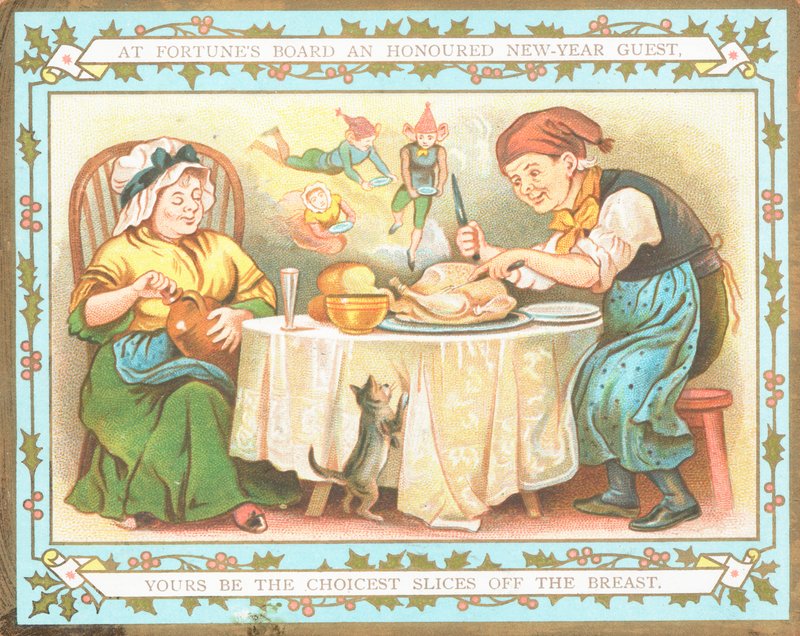 Carving the Tyrkia, nyttårskort av English School