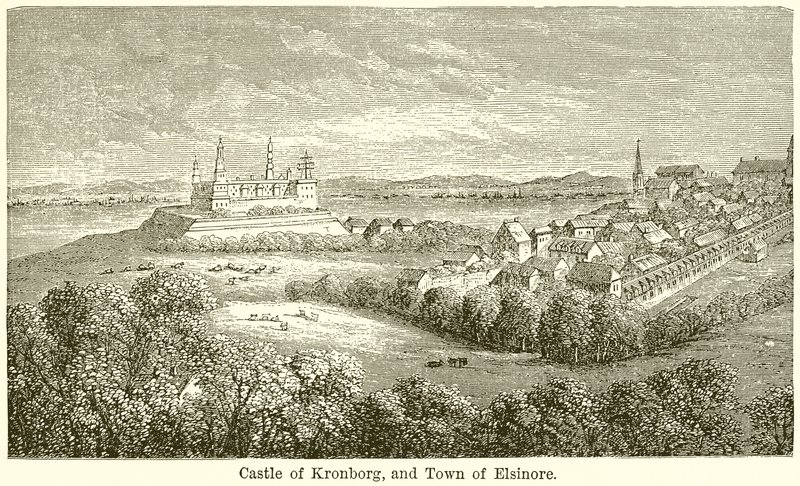 Kronborg slott og Helsingør by av English School