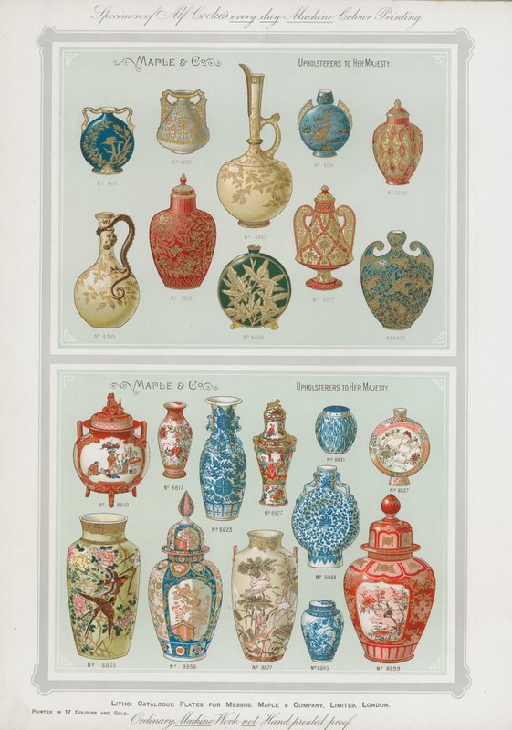 Katalogplater for Mrs Maple & Co Ltd, London av English School