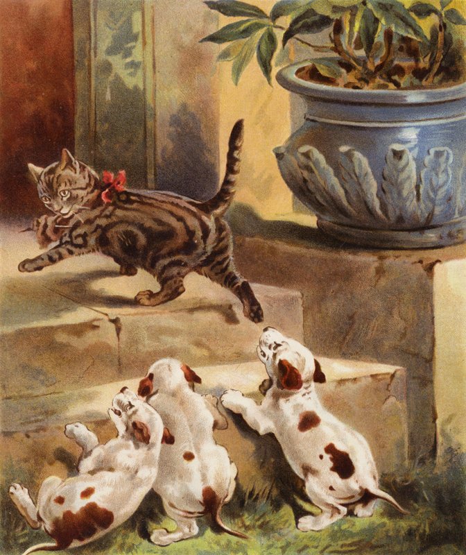 "Fang meg hvis du kan!" (farge litho) av English School