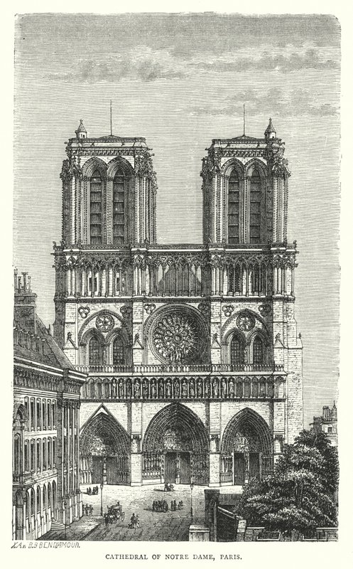 Katedralen i Notre Dame, Paris (gravering) av English School