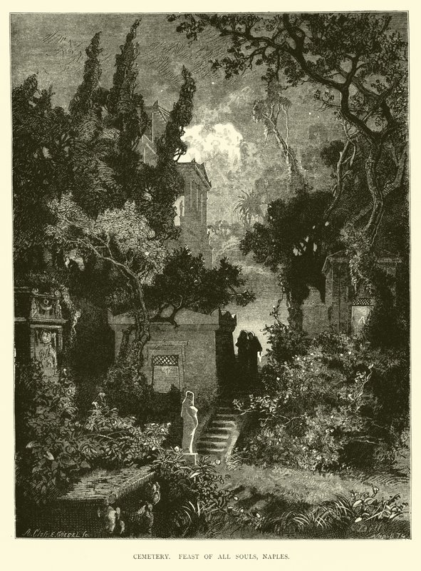 Kirkegård, alle sjelers fest, Napoli av English School