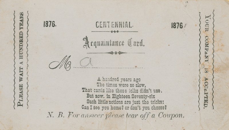 Centennial bekjentskapskort av English School
