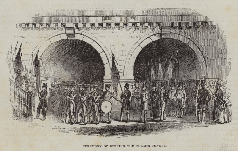 Seremoni for åpning av Thames Tunnel, 1843 av English School