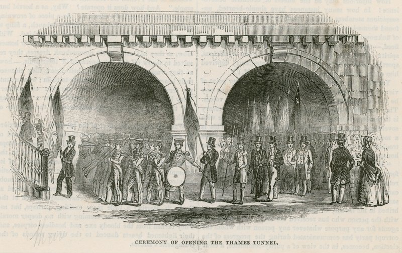 Seremoni for åpningen av Thames Tunnel av English School