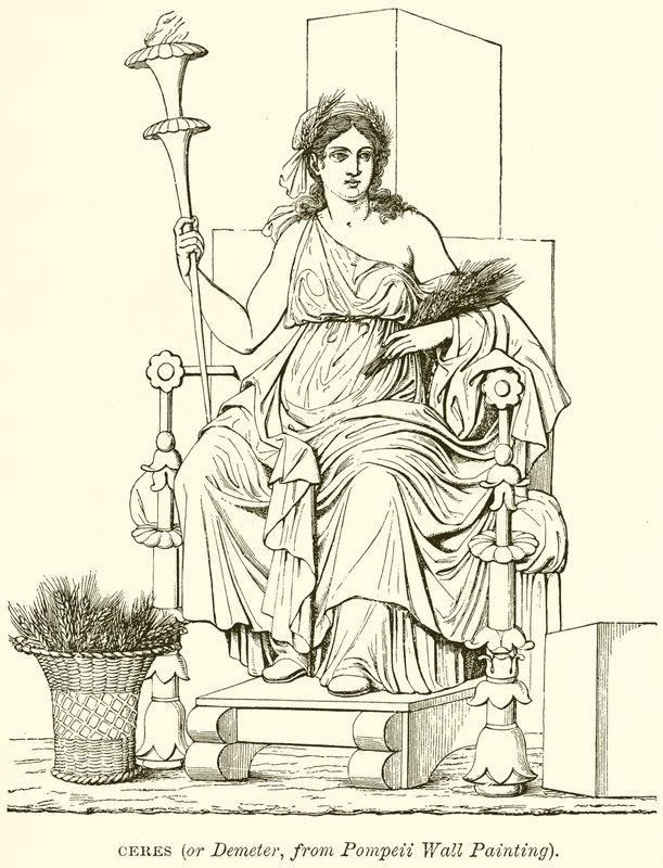 Ceres (eller Demeter, fra Pompeii veggmaleri) av English School